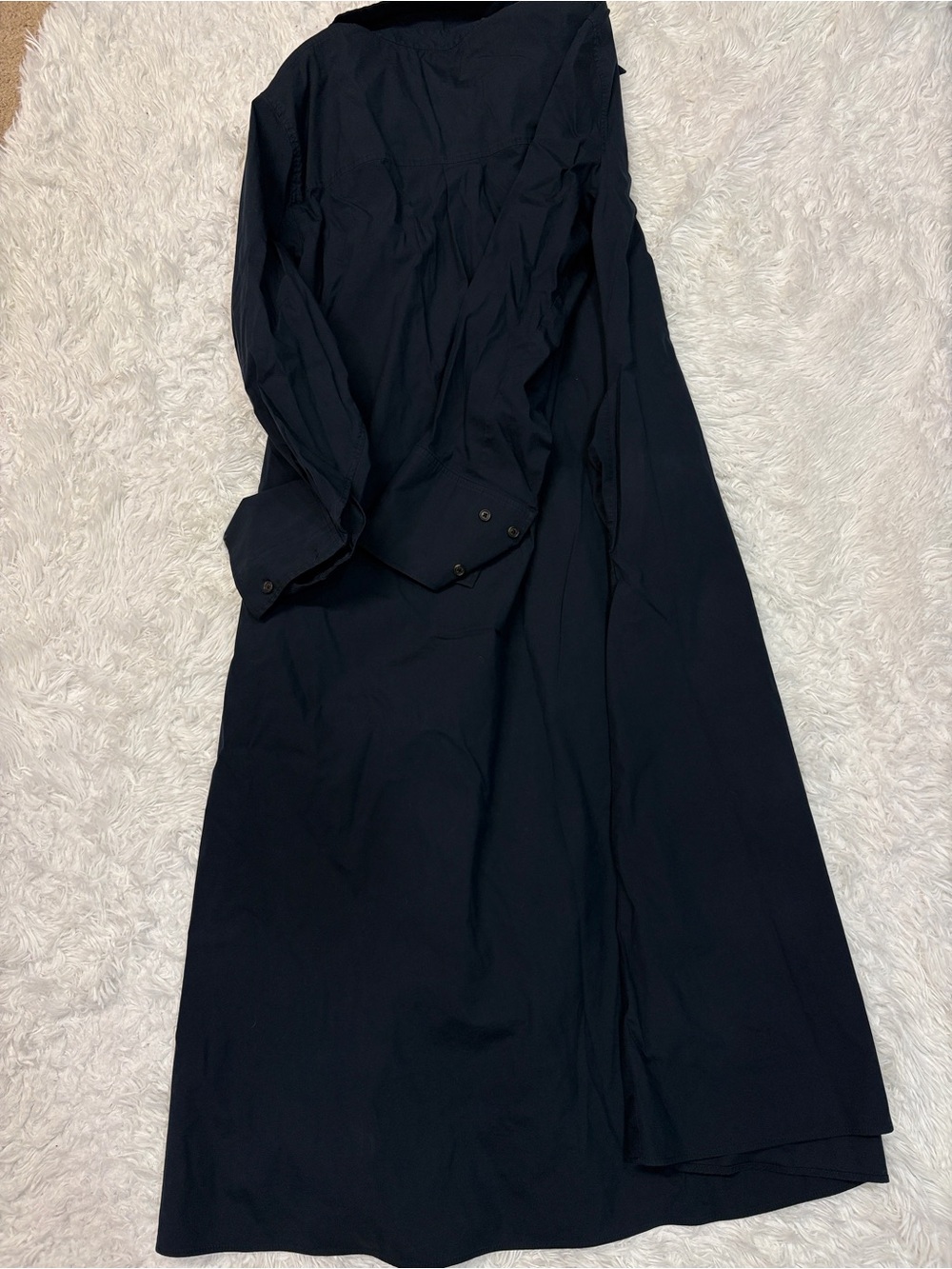 COS Navy Long Sleeve Poplin Maxi Dress - Picture 2 of 3